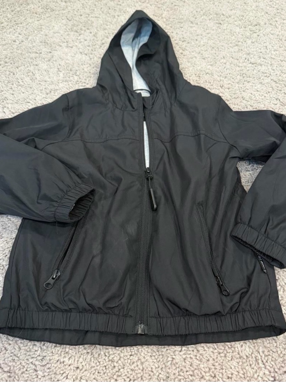 Little Bipsy Black Hooded Kids Raincoat